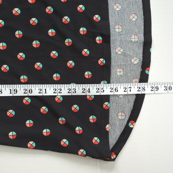 LulaRoe Scoop Neck LS High Low Top M Black Multicolor - Picture 11 of 12